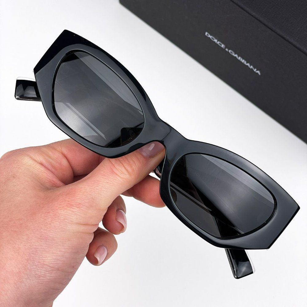 D&G DG6186 501/87 Sunglasses Black Dark Grey Cat Eye Women
